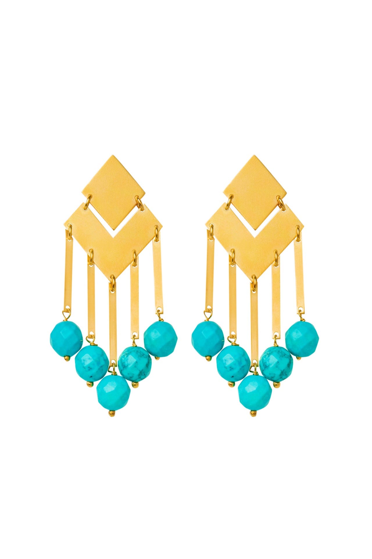 Karen turquoise Earrings Silver 925° by Pearl Martini