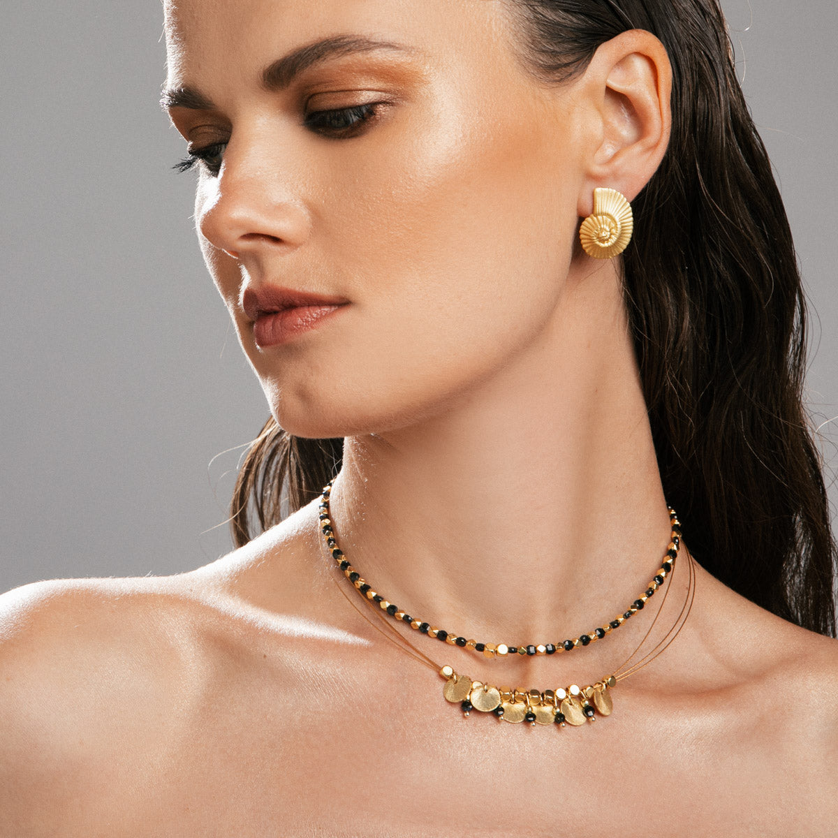 Aphrodite necklace silver 925° gold plated 22k° by Pearl Martini