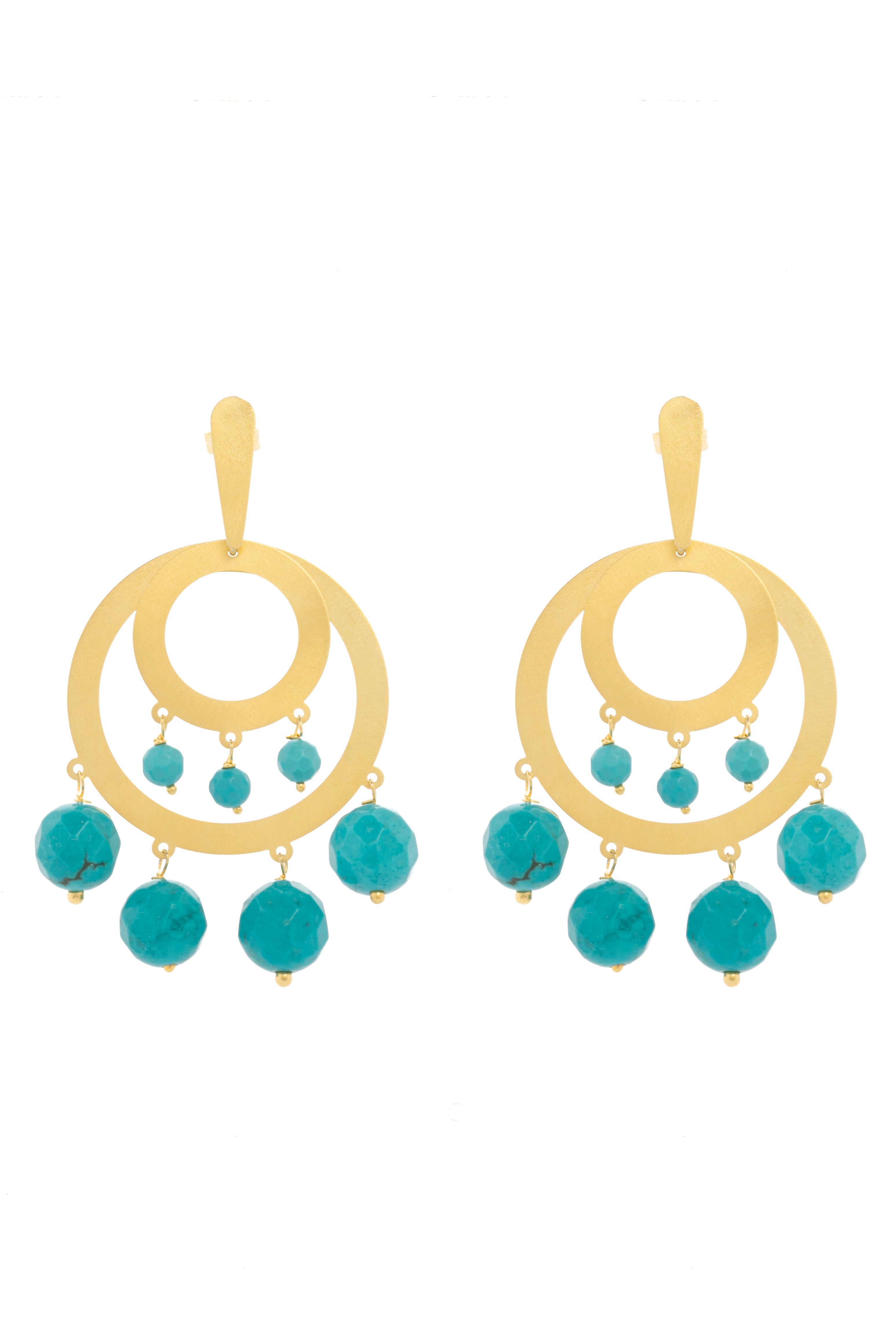 Alice  turquoise Earrings Silver 925° by Pearl Martini