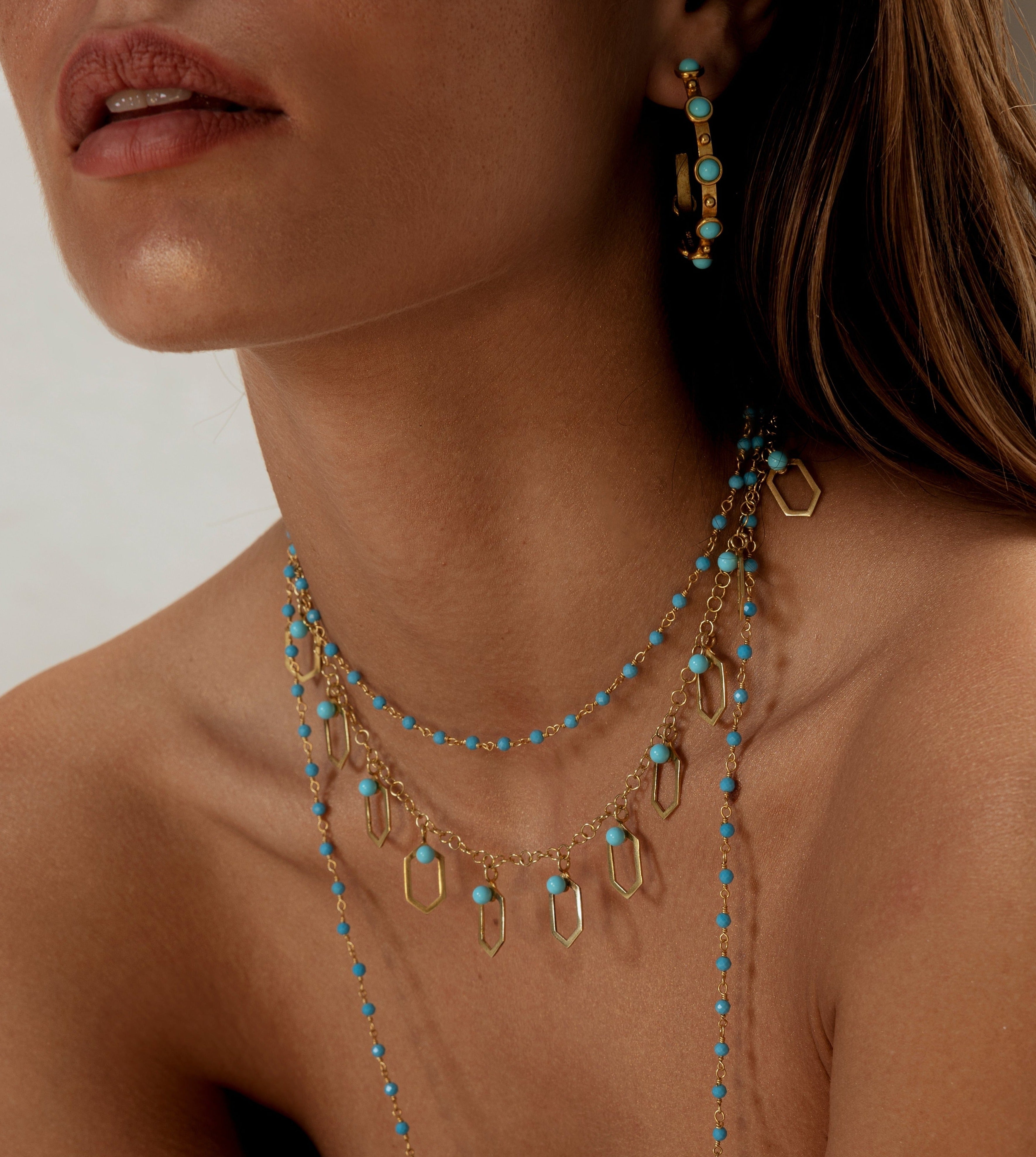 Eva turquoise necklace  Silver 925° by Pearl Martini