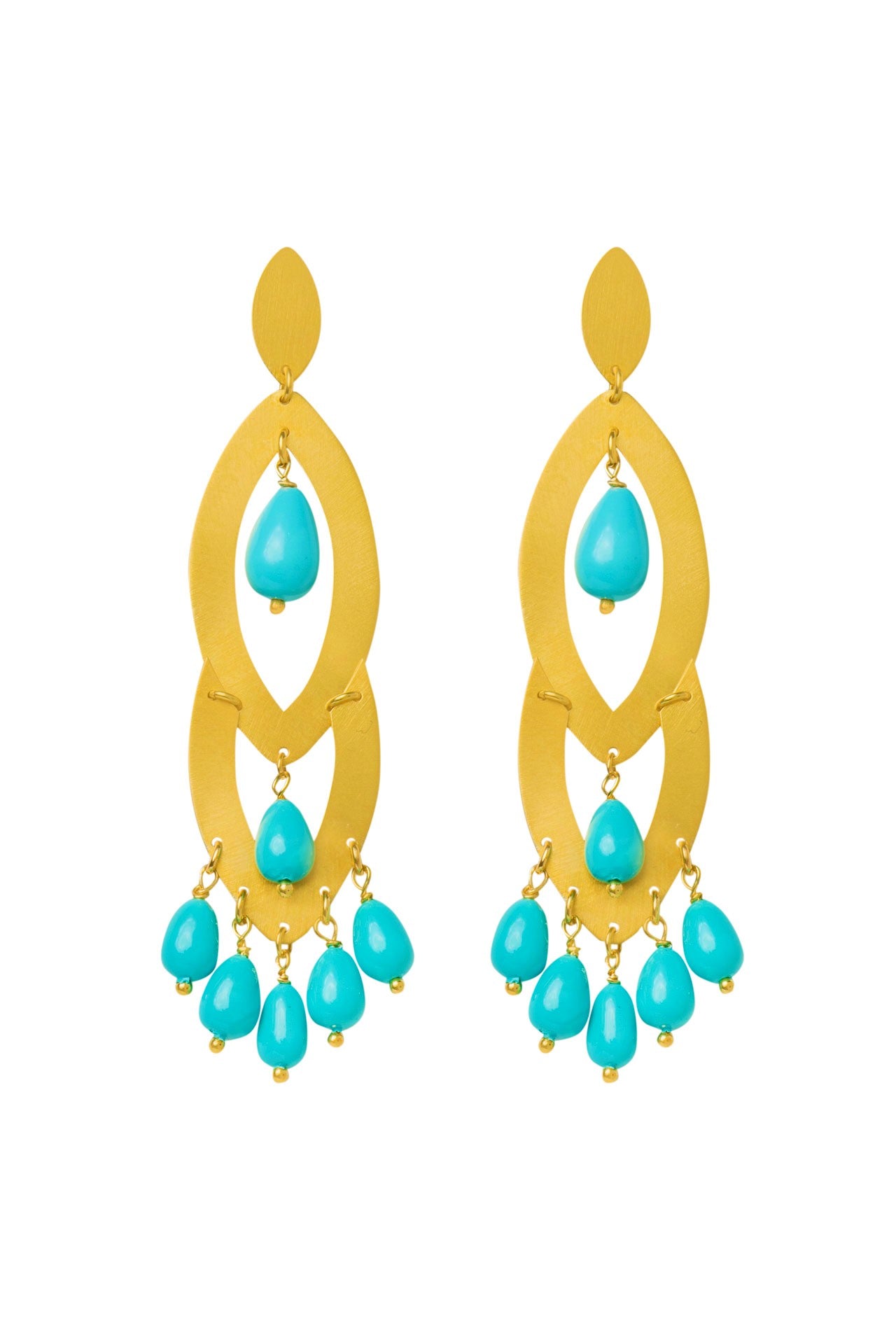 Deniz turquoise Earrings Silver 925° by Pearl Martini