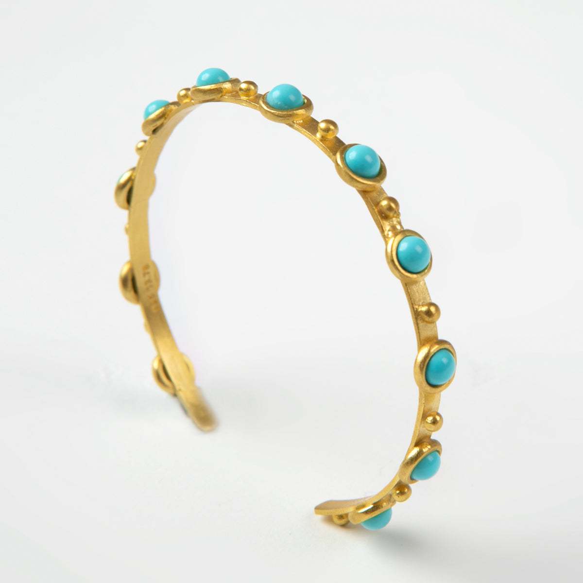 Dorothea Turquoise bracelet silver 925° gold plated 22k by Pearl Martini