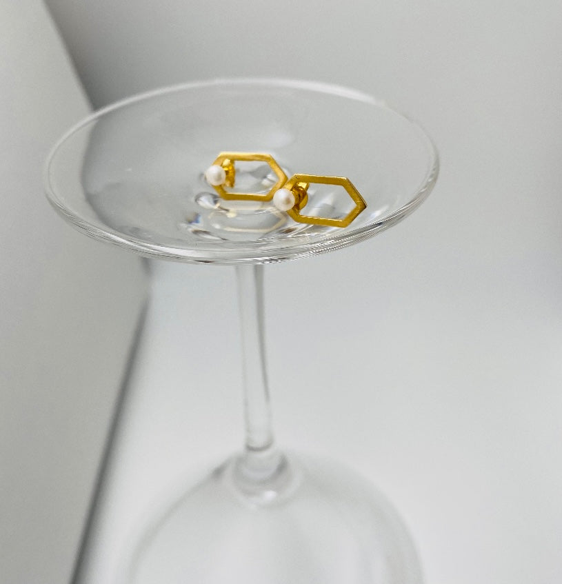 Eva Stud Earrings Silver 925° by Pearl Martini