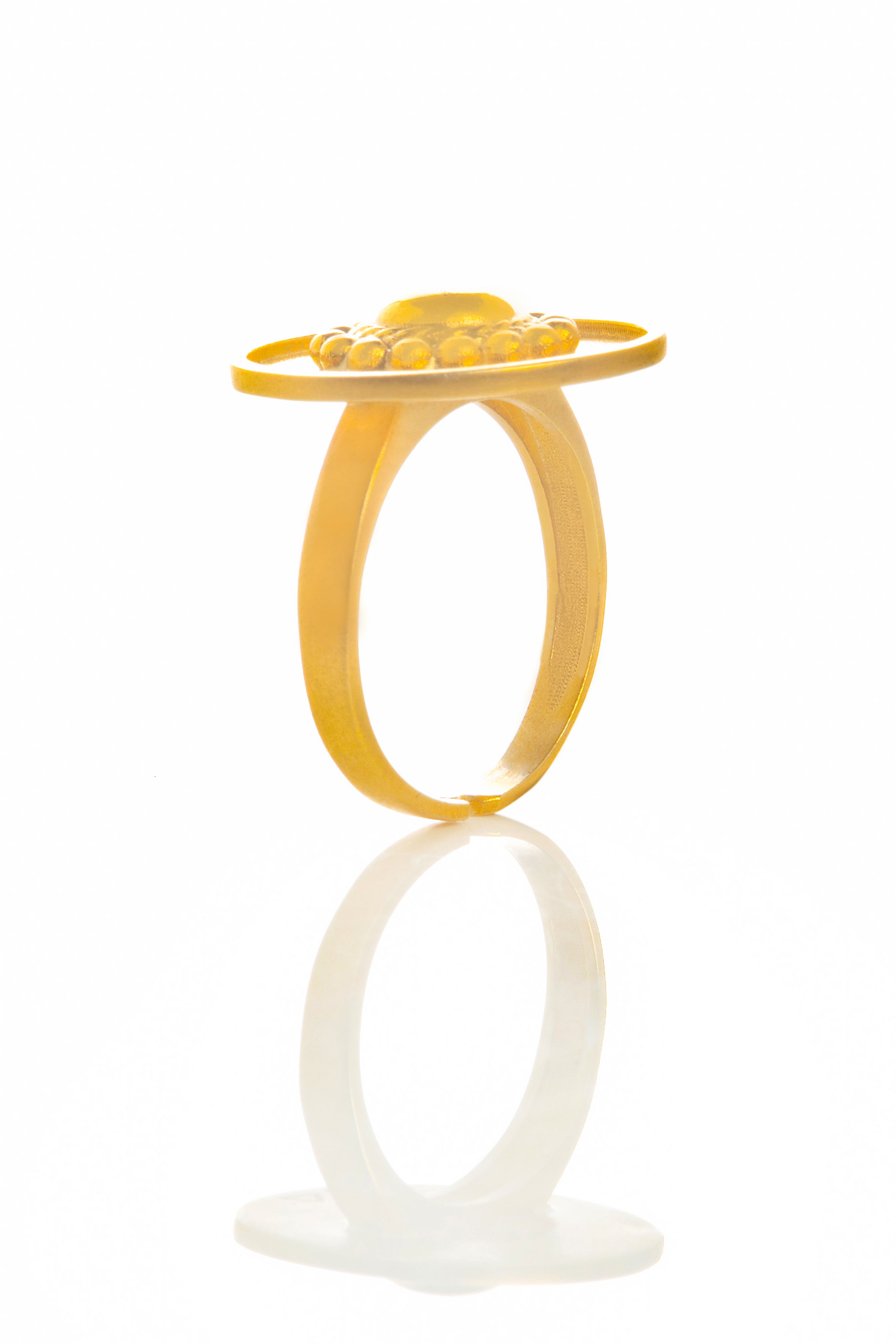 Myrsini ring, silver 925° gold plated 22k by Pearl Martini